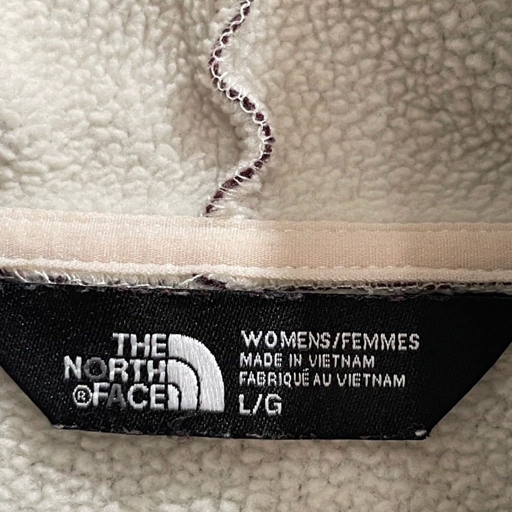 The North Face Burgundy Cream Cowl Neck Pullover Fleece Sweater Size L - Picture 11 of 16